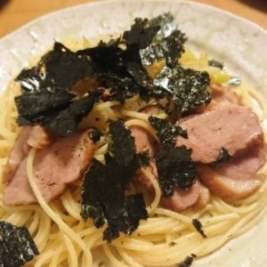 鴨スモーク＆ネギの燻製醤油風味パスタ